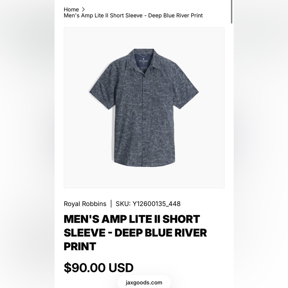 NWT ROYAL ROBBINS MEN'S SHORT SLEEVE COLLARED SHIRT XXL